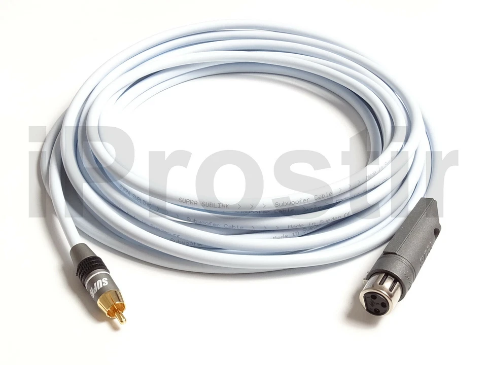 SUPRA SUBLINK AUDIO XLR-RCA Single Channel Subwoofer Hi-Fi Cable Various Length - Image 1 of 4