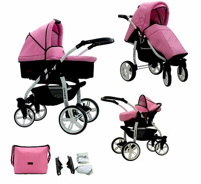 BABYCAR NUEVO cochecito combinado 3 en 1 cochecito deportivo bañera de bebé asiento de coche capazo ruedas giratorias