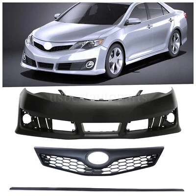 Front Bumper Cover W/Front Grille For Toyota Camry SE / SE Sport  2012 2013 2014 - Imagem 1 de 4