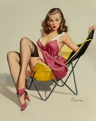 NEW Gil Elvgren Vintage Model Pin Up Girl Poster Art Print Canvas Free Shipping - Image 1 of 3