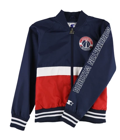 STARTER Mens Washington Wizards Bomber Jacket, Blue, Medium Cover