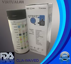 Urine Dipstick 11 Parameter Urinalysis Reagent Strips (100) w/ Collection Cups - Picture 1 of 3