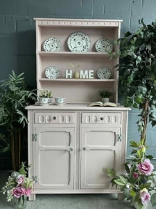 AVAILABLE NOW Lovely professionally upcycled painted vintage Dutch dresser pink - Picture 1 of 4