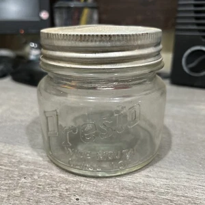 Vintage Klarglas Presto Wide Mouth Pint mit Aluminiumring - Bild 1 von 9