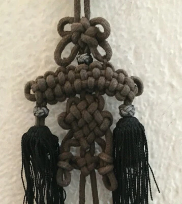  CHINE ANCIEN 80cm traditionel TASSEL chinois grand long POMPON NOIR coton 80cm - Photo 1/4