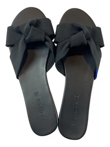 Sandalias Rothys The Knot negras sin cordones planas entrecruzadas para mujer talla 9,5 nuevas sin caja - Imagen 1 de 9