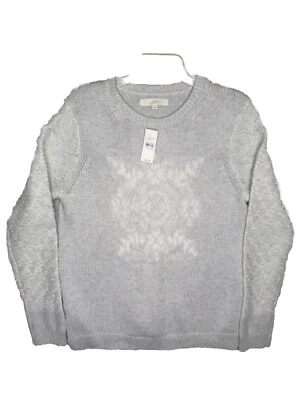 ANN TAYLOR LOFT Mujer Nuevo con Etiquetas Pullover Navidad Suéter Talla L Copos de Nieve Gris Foto 1 de 4