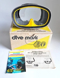 70s US Divers Aqua-Naut 5055 Dive Mask Box Purge Valve Full Temper AquaLung VTG - Picture 1 of 9