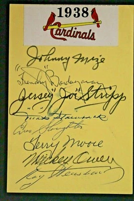 1938 St Louis Cardinals Autographs Multi Signed SLAUGHTER MIZE STRIPP OWEN JSA - Image 1 of 4