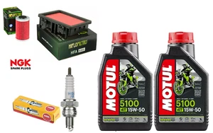 TAGLIANDO KTM DUKE 125 2017/2021 KIT MOTUL 5100 15W50 FILTRO OLIO ARIA E CANDELA - Imagen 1 de 4