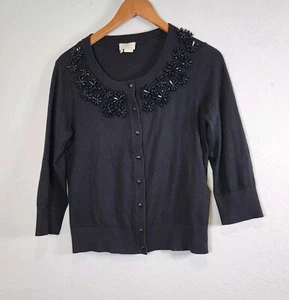cardigan femme kate spade new york M noir demi manches boutonné col rond - Photo 1/12