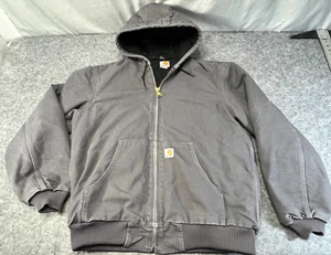 Carhartt Jacke Herren LG Tall grau J140 GVL Kapuze Canvas gesteppt gefüttert USA Vintage Mantel - Bild 1 von 13