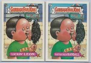 11th SERIES 1987 GPK LICKIN' LEON, #408a and RAT-SUCKER RANDALL #408b MINT CARDS