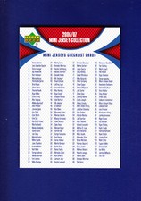 Checklist 1-130 2006-07 Upper Deck Mini Jersey Collection Hockey #NNO (MINT)