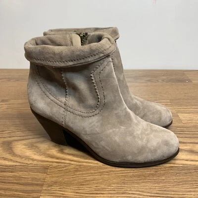 Sam Edelman Louie Womens Bootie Sz 8.5M Tan Leather Suede Block Heel BOHO - Imagem 1 de 4
