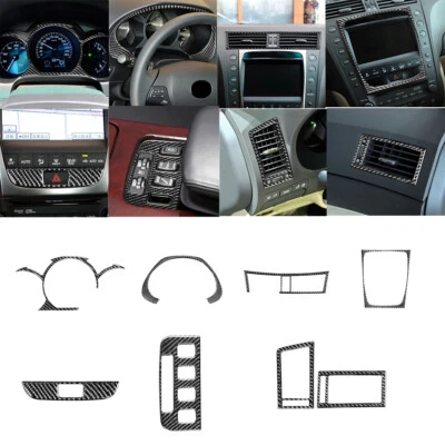 8Pcs Carbon Fiber Interior Full Set Cover Trim Sticker For Lexus GS 2006-2011 - Image 1 of 4