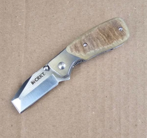 CRKT 4020RH Graham Stubby Folding Razel 2" Blade, Ram Horn Handle - DISCONTINUED - Picture 1 of 8