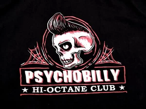 Psychobilly Hi-Octane Club Men's Button Up T-Shirt 50" x 30" Black King Kerosin - Picture 1 of 9
