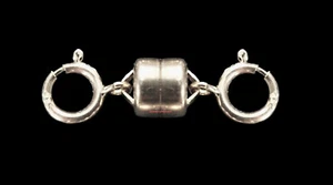 5.5mm 925 Sterling Silver STRONG MAGNETIC CLASP Chain Extender 5mm Spring ring - Picture 1 of 4