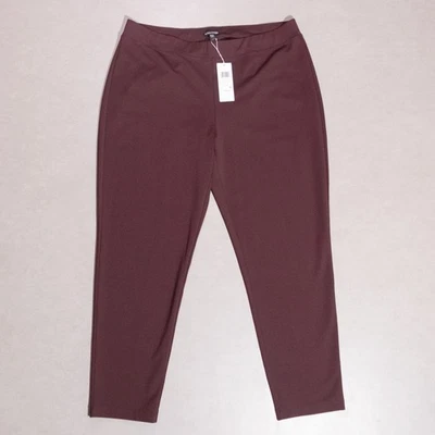 NWT Eileen Fisher Slim Ankle Pants Casis Red Maroon Stretch Women's XL ($198) - Image 1 of 4