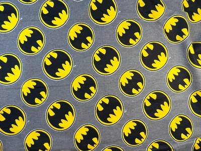 Batman Flannel Fabric DC Comics 4 Yards × 44" Black Yellow Hero Caped Crusader - Image 1 of 4
