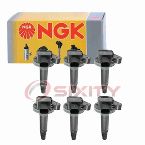 6 pc NGK Ignition Coils for 2017 Lincoln Continental 3.7L V6 Spark Plug Wire po - Picture 1 of 5