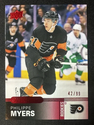 2019-20 UPPER DECK OVERTIME #53 PHILIPPE MYERS ROOKIES SP RED FOIL 42/99 PHILADE - Image 1 of 2