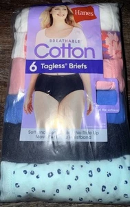Hanes ~ 6-Pair Womens Brief Underwear Panties Cotton Breathable ~ 3XL/10 - Picture 1 of 3