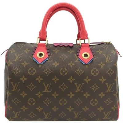 Louis Vuitton Monogram Speedy 30 Totem Flamingo Pink Brown M41665 B Rank - Image 1 of 4