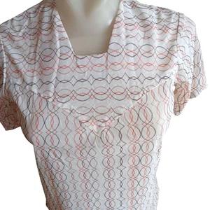 Small Vintage Women's Top 1960's Convert-A-Blouse Short Sleeve Knit Geometric - Picture 1 of 7