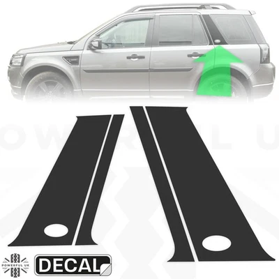 Adesivi decalcomania lato montante C per Land Rover Freelander 2 pannello finestra nero - Immagine 1 di 4