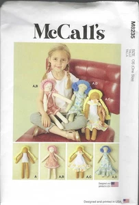 McCall's Pattern M8235 ~ 18" Cloth Dolls with Choice of Hairstyles and Clothing - Picture 1 of 2