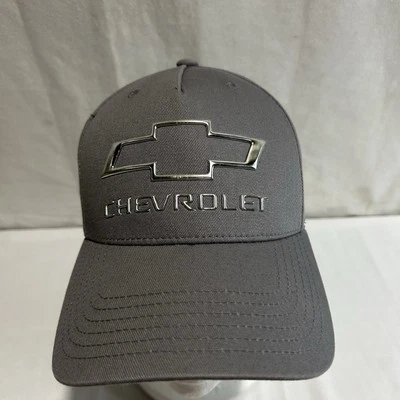 Gorra de béisbol gris GM Chevrolet Chevy sombrero plateado logotipo lona ajustable Foto 1 de 4