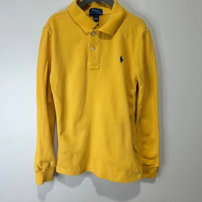 Polo Ralph Lauren Boy's Long Sleeve Polo Shirt Yellow, Sz 7 - Image 1 of 4