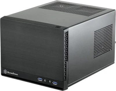 SilverStone SG13B-Q Ultra Compact Mini-ITX Case w/ Solid Front Panel, Black - Image 1 of 4