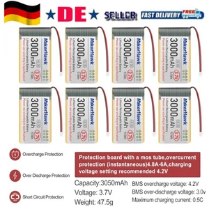 8 Piezas 3000mAh 3.7V Batería Litio 3C con Micro JST 1.25 Enchufe para Drone - Imagen 1 de 8