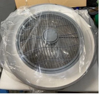 LEDIARY 22in Enclosed Ceiling Fan with Light and Remote, Grey Modern Bladeless - Image 1 of 3