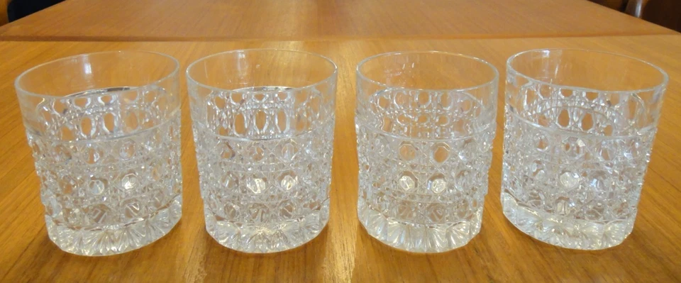 4 vasos de whisky de diamantes diamantes diamantes de cristal pesado de baccarat usados en excelente estado Foto 1 de 4