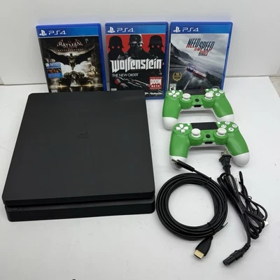 Sony PlayStation 4 Slim 1TB Console CUH-2215B Bundle 3 Games 2 Controllers HDMI - Image 1 of 4