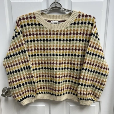 Nuevo con etiquetas Suéter Pullover Tejido M Azul Pimienta Para Mujer Cuadrado Manga Globo Geométrico Foto 1 de 4