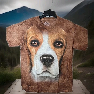 The Mountain Men's T-Shirt Size Large Beagle Brown Tie Dye - Image 1 of 4