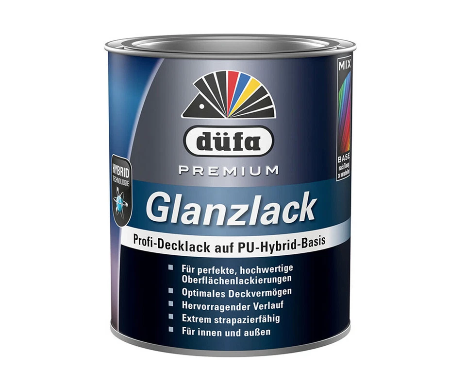 Glanzlack Decklack düfa Premium verschiedene Farbe Größe PU-Hybrid-Basis Lack - Bild 1 von 1