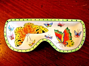 KELVIN CHEN 2002 ENAMEL OVER COPPER COLORFUL 'BUTTERFLIES'EYE GLASS HOLDER EXC - Picture 1 of 7