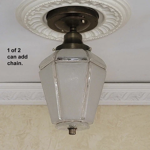 173c Antique vintage Colonial Style Glass Ceiling Light Fixture Globe hall porch Cover