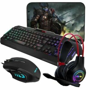 Gaming 4 in 1 keyboard, Headset, Mouse, Mat Starter Pack Set PC Console Kane Pro