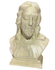 Vintage 1968 Jesus Büste Keramik irisierend Perlmutt Statue Holland Form - Bild 1 von 4