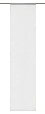 Schiebegardine "ROM", blickdichter Dekostoff, 245 x 60 cm, Uni weiß - Bild 1 von 3