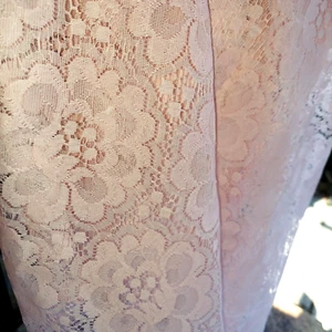 Rectangle Tablecloth topper LIGHT PINK Laced 120" x 53" Spring Easter flowers - Picture 1 of 4