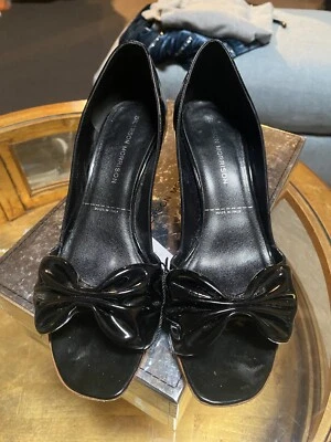 SIGERSON MORRISON лакированная кожа каблуки Peeptoe бант 6 Италия черный - Изображение 1 из 4