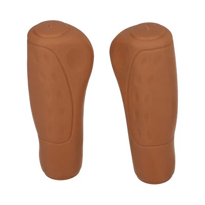 Fahrrad Griffe 122 mm NR.436 Ellipsis rehbraun paar TPE Lenkergriff Ergogriff - Bild 1 von 4